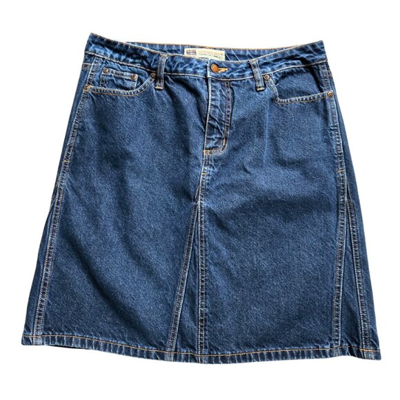 Y2K Denim Skirt Mid Length Faded Glory Blue Size 12 - Picture 1 of 7